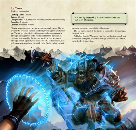 New Spell: Ice Tomb - Spells Collection : DnDHomebrew | Dnd dragons, Dungeons and dragons ...