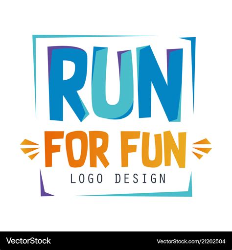 Run for fun logo design inspirational and Vector Image