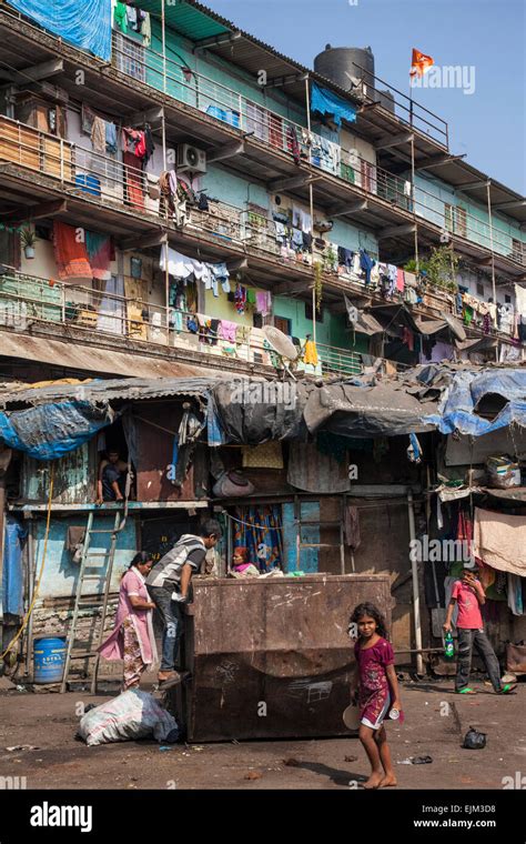 Mumbai slum apartment block, India Stock Photo - Alamy