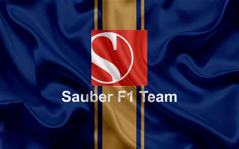 Download wallpapers Sauber F1 Team, 4K, racing team, Formula 1, Sauber logo, F1, blue silk flag ...