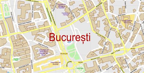 Bucharest Romania Map Vector Exact City Plan detailed Street Map Adobe ...