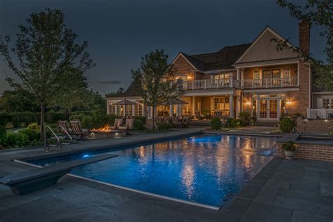 Lake Forest, IL Swimming Pool With Full Steps and Raised Spa With Sheer Descent - Traditional ...