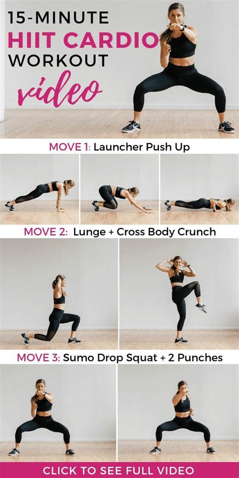 15 Minute HIIT Cardio Workout | At Home HIIT Workout - Nourish, Move, Love