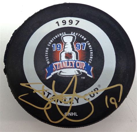 Lot Detail - Steve Yzerman Autographed 1997 Stanley Cup Game Puck