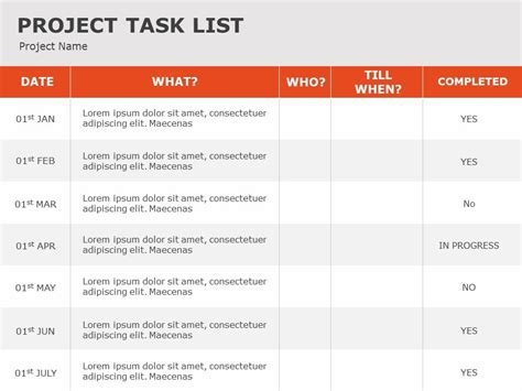 Project Task PowerPoint Template