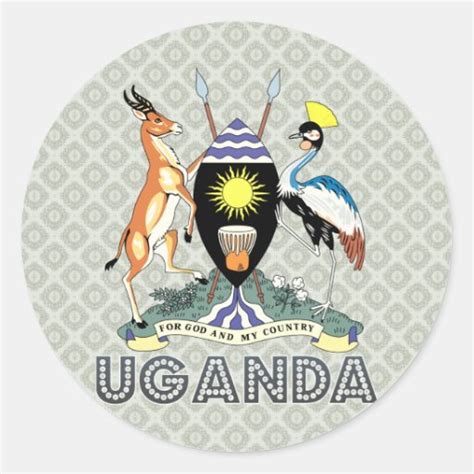 Uganda Coat of Arms Classic Round Sticker | Zazzle