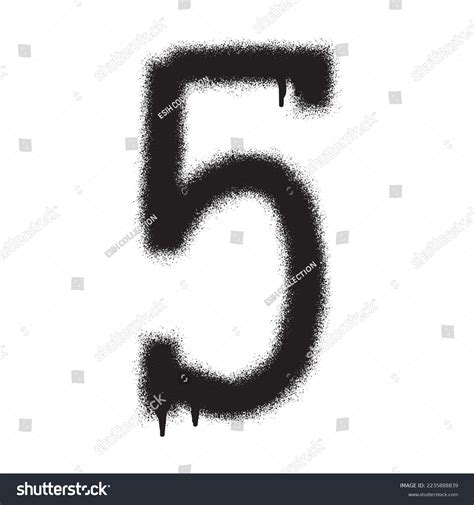 Graffiti Number Five 5 Black Spray Stock Vector (Royalty Free) 2235888839 | Shutterstock