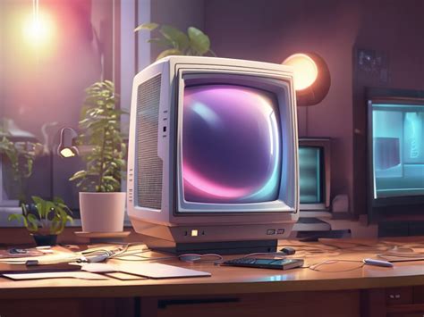 CRT Retro Monitor Mockup PSD - Free Mockup World