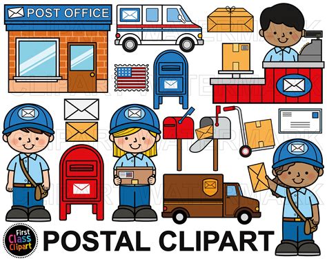 Postal Clipart, Post Officer Clip Art, Postman Clipart, Post Woman, Postal Van, High Resolution ...