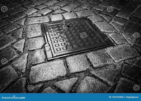 Cobblestone Street Night stock photo. Image of stone - 159734906