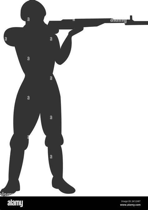 Soldier black silhouette. Man aiming gun icon Stock Vector Image & Art - Alamy