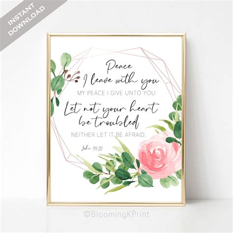 John 14:27 KJV Bible Verse Printable Wall Art Scripture | Etsy