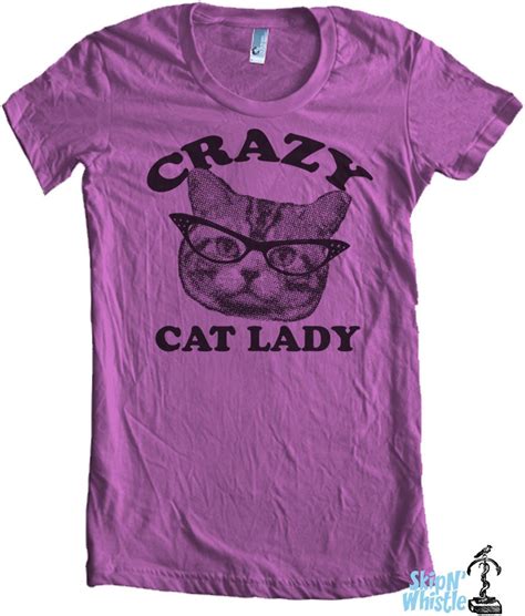 CRAZY CAT lady t shirt american style apparel S M L XL