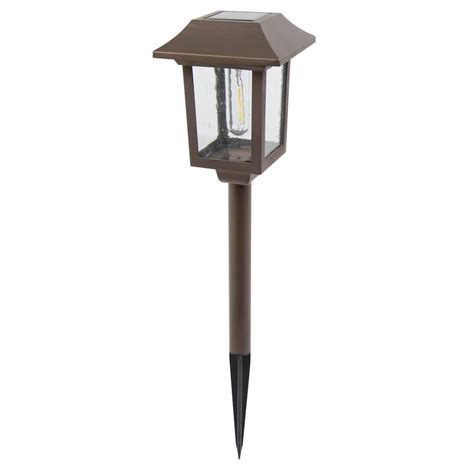 Hampton Bay Solar Golden Bronze Outdoor Integrated Filament LED Path ...