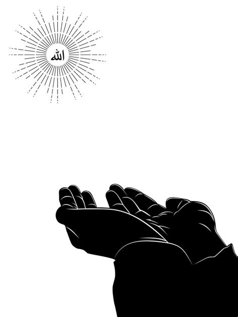 Silhouette of the Raising Hands in Dua to Allah, Islam Praying Hands, Muslim or Moslem Praying ...