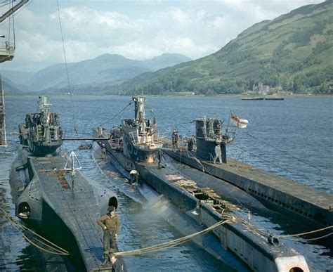 3rd Flotilla, Royal Navy submarines docked alongside the submarine ...