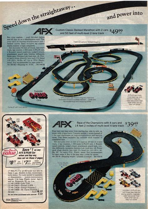 SearsC1975_Page554 | Slot cars, Afx slot cars, Slot car tracks