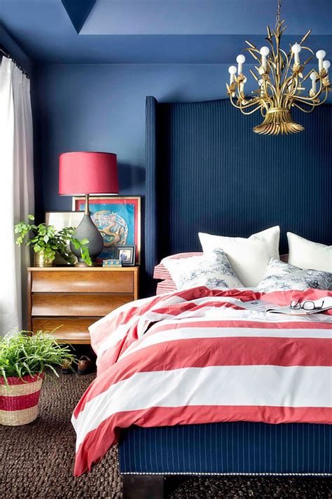 10 Chic Ways to Decorate in Red, White and Blue - Love Happens Magazine Navy Blue Bedrooms, Blue ...