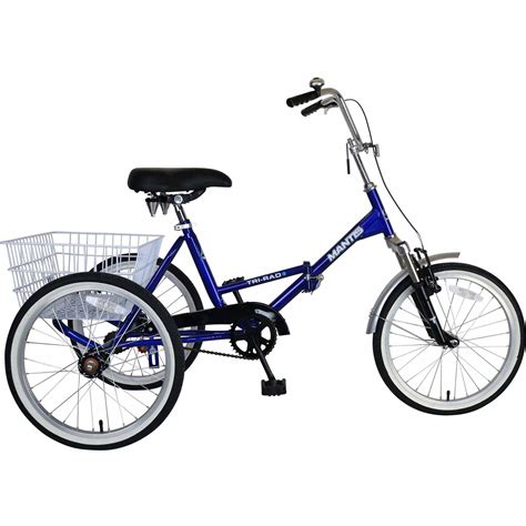 Mantis Tri-Rad 20 Inch Single Speed Adult Folding Tricycle, Blue - Walmart.com - Walmart.com