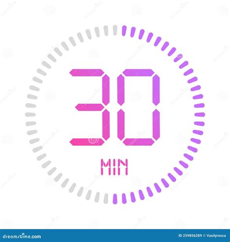 Digital Clock Countdown Time Vector Timer Stopwatch Round Minute Timer ...