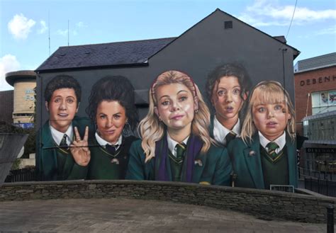 The giant Derry Girls mural has been completed - and here it is