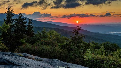 Blue Ridge Parkway Sunrise - Beacon Heights - North Carolina Photograph by Mike Koenig