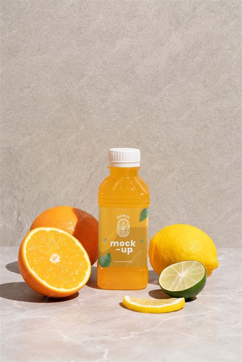 Premium PSD | Fruit juice bottle mockup design