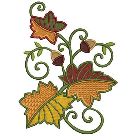 Autumn Leaves Filled Machine Embroidery Design Digitized Pattern #machineembro… | Sewing ...