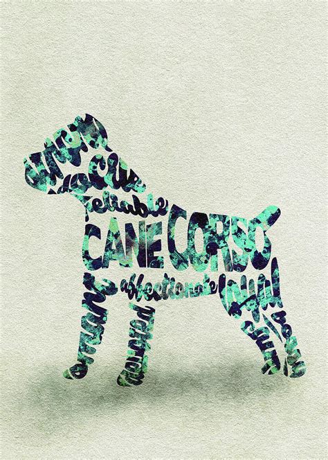 Cane Corso Watercolor Painting / Typographic Art Painting by Inspirowl ...