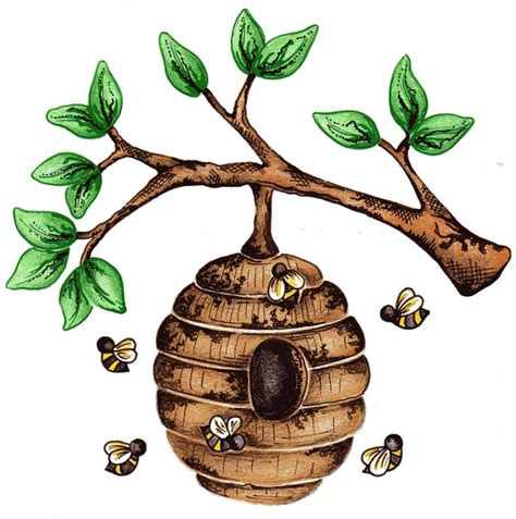 Beehive images for bee hive in tree clip art | Beehive art, Bee art ...