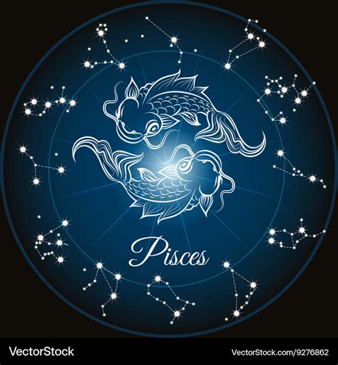 Zodiac sign pisces Royalty Free Vector Image - VectorStock