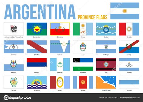 Argentina Province Flags Vector Illustration on White Background ...