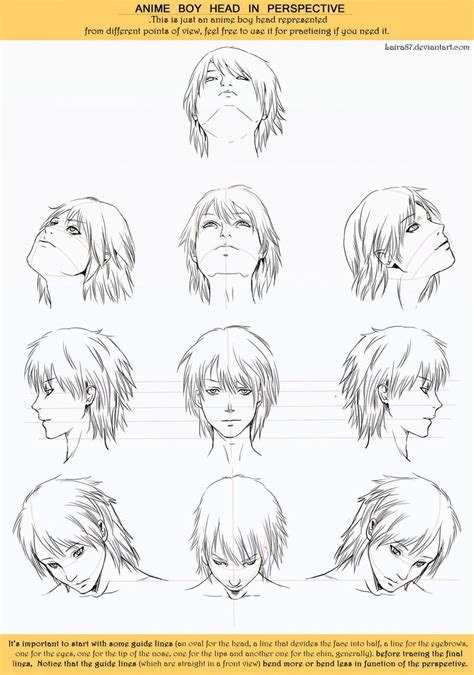 Anime Head Angles Perspective by Lairam on DeviantArt Anime Face Drawing, Face Drawing Reference ...