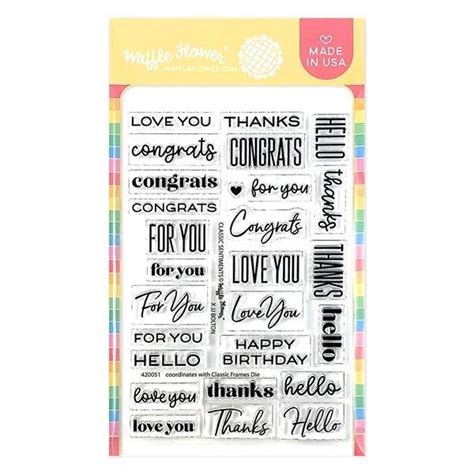 Waffle Flower - Classic Sentiments Stamp Set - 780348639154