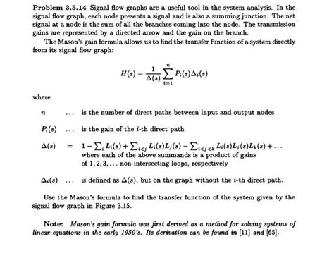 Solved Problem 3.5.14 Signal flow graphs are a useful tool | Chegg.com