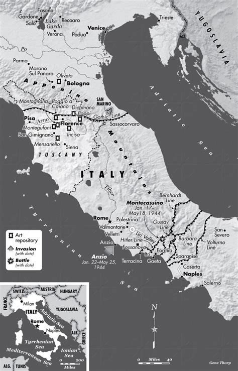 Central Italy | Saving Italy | Robert Edsel | Custom Map