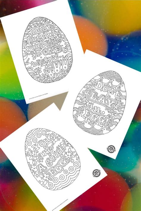 Easter Egg Doodle Art Designs to Print & Color with Egg Sayings | Kids ...