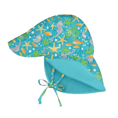 Custom Cute Sun Protection Swim Cap With Back Flap For Baby Boys Beach ...