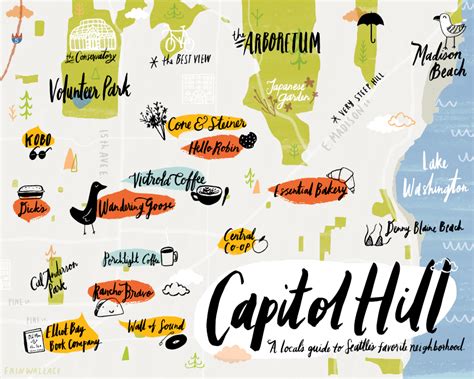 Erin Wallace Illustration | Capitol Hill Map illustration