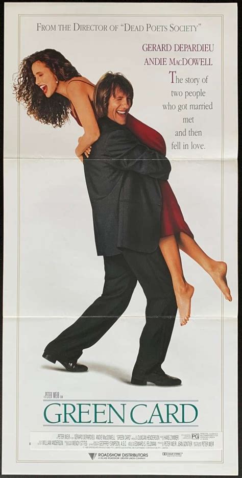 All About Movies - Green Card Poster Original Daybill 1990 Gérard ...