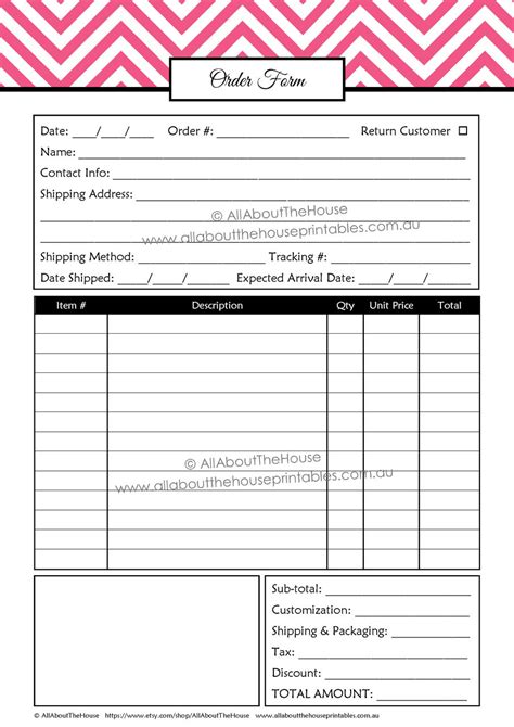 Free Order Form Planner Printable The Stitch Maker | Images and Photos ...