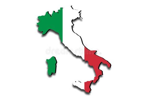 Italy Map with Flag Icon, Cartoon Style Stock Vector - Illustration of ...