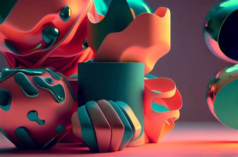 Premium Photo | Abstract geometric 3d shapes for decorating and creating