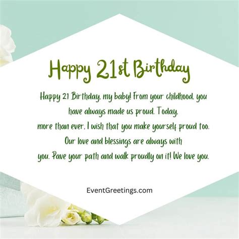 Happy 21st Birthday - Quotes and Wishes With Love | 21st birthday ...