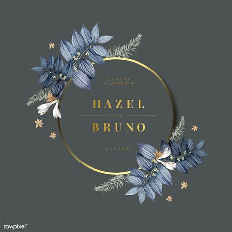 Floral wedding invitation card design vector | free image by rawpixel ...