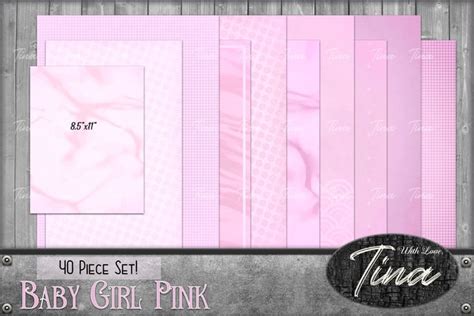 Baby Girl Pink Scrapbook Paper with Tags for Your Little