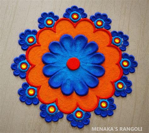 Perfect Rangoli Design For Beginners | Easy Color Muggulu | Satisfying ...