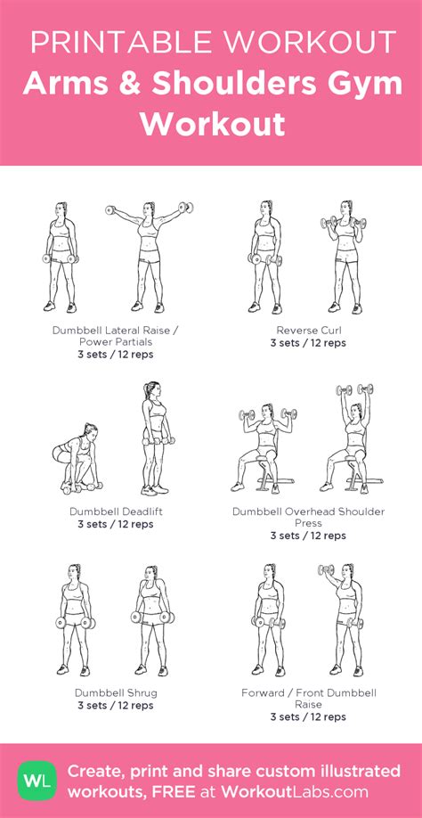 Arms & Shoulders Gym Workout | Gym workout plan for women, Free weight ...