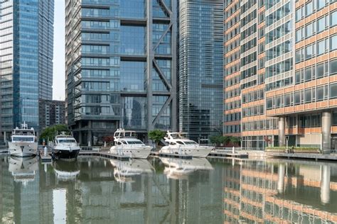 Premium Photo | Shanghai modern architecture skyline and lake