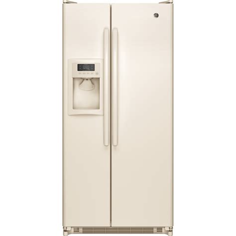 GE 20-cu ft Side-by-Side Refrigerator with Single Ice Maker (Bisque) at ...